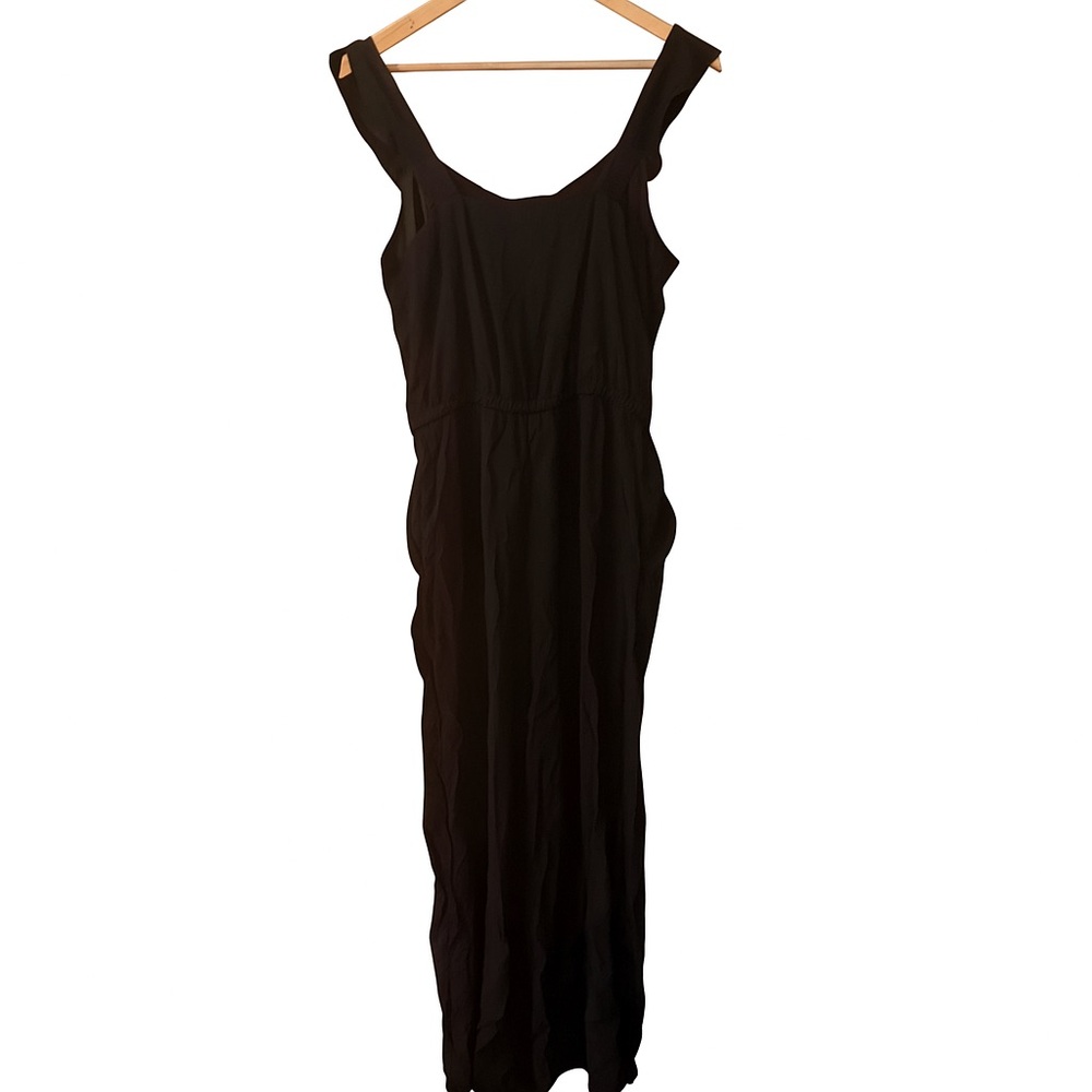 LOFT Jumpsuit Sleeveless Ruffle Neck Wide Leg Pockets Lightweight Women’s M - Picture 2 of 5